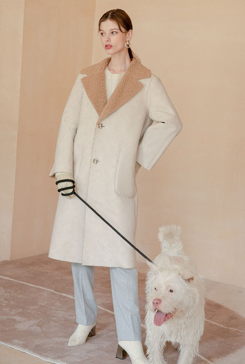 Petite Studio's Sienna Reversible Coat in Camel and Ivory