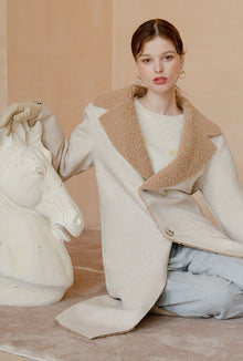 Petite Studio's Sienna Reversible Coat in Camel and Ivory