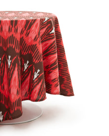 Round Tablecloth, Dylan Ikat Coral