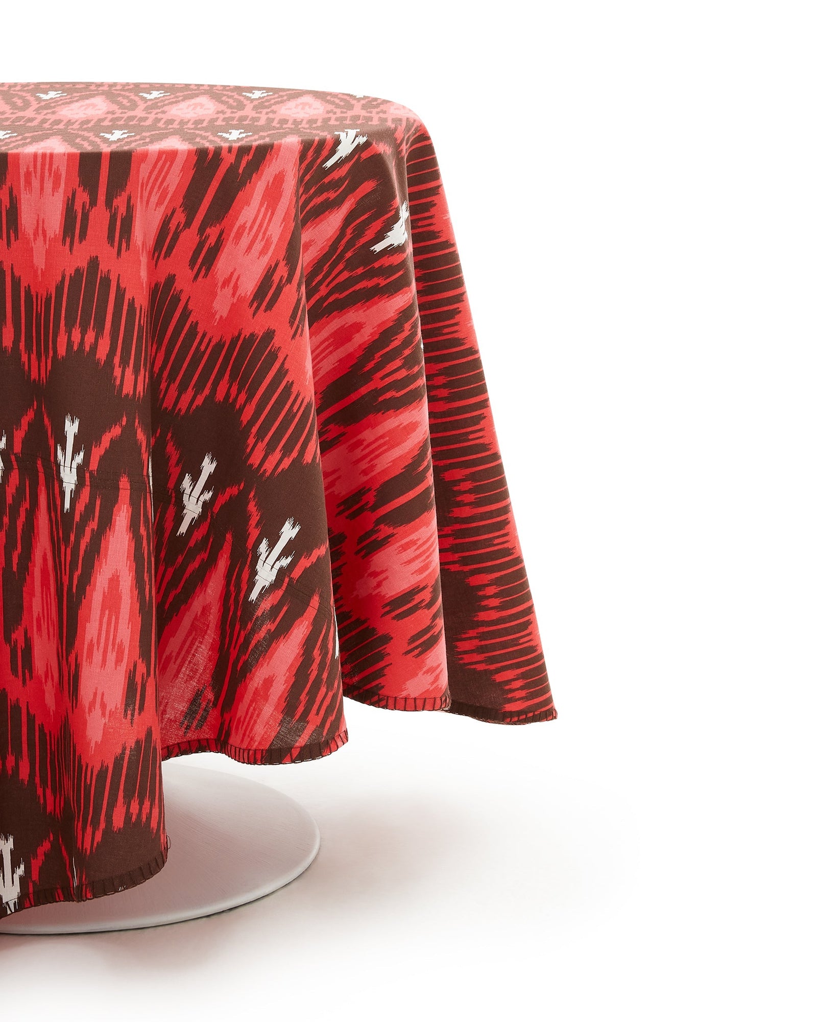 Round Tablecloth, Dylan Ikat Coral