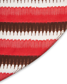 Round Tablecloth, Ikat Stripe Coral
