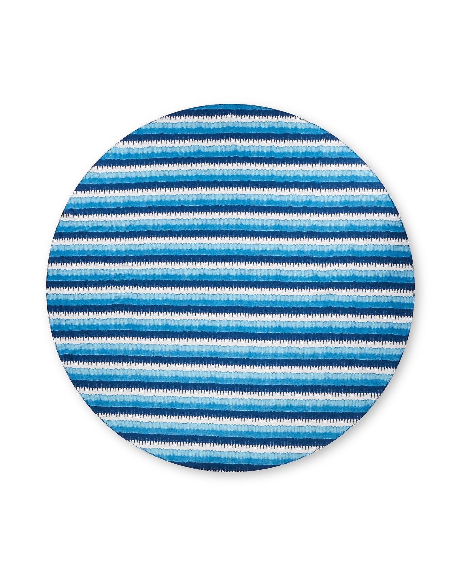 Round Tablecloth, Ikat Stripe Navy