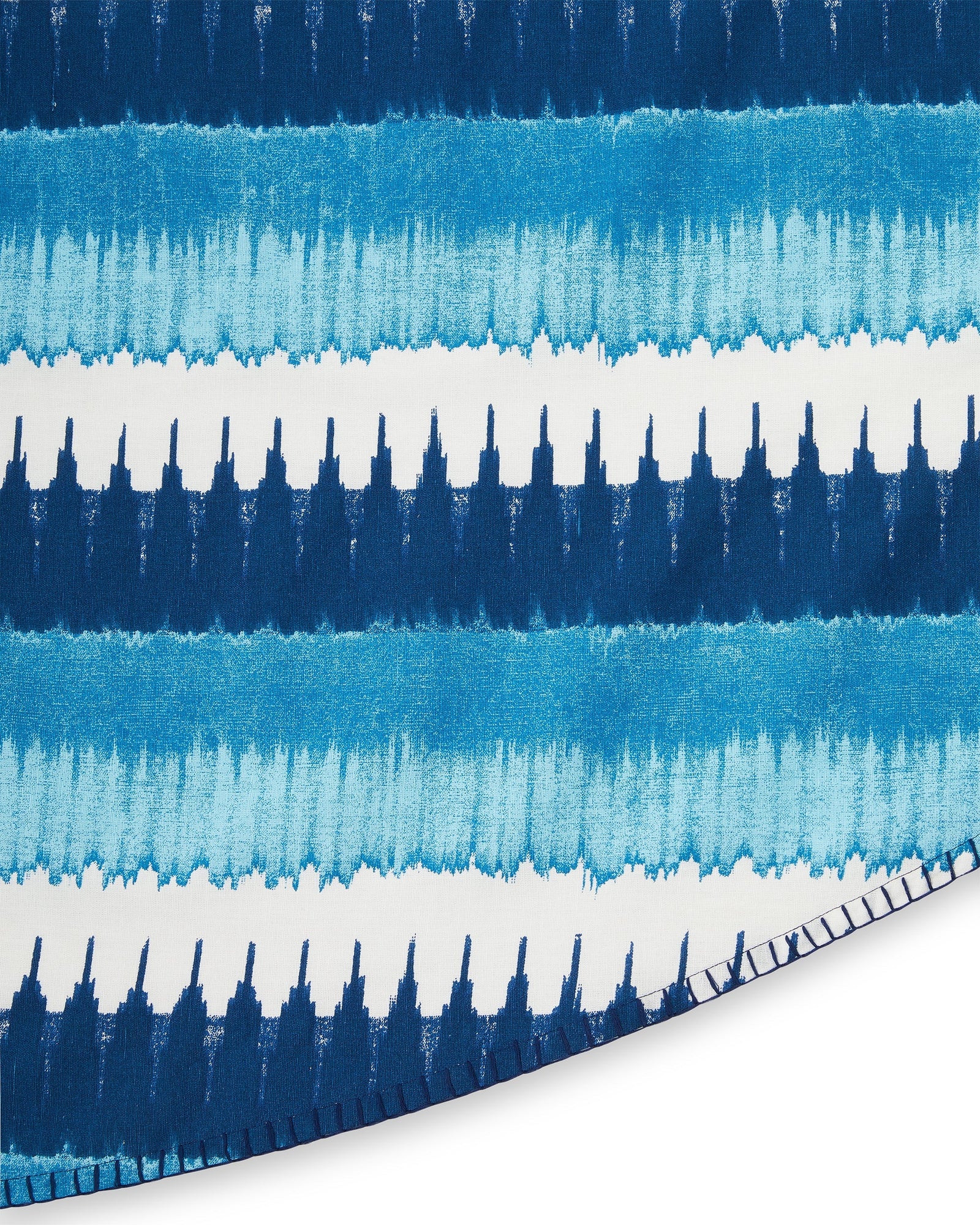 Round Tablecloth, Ikat Stripe Navy