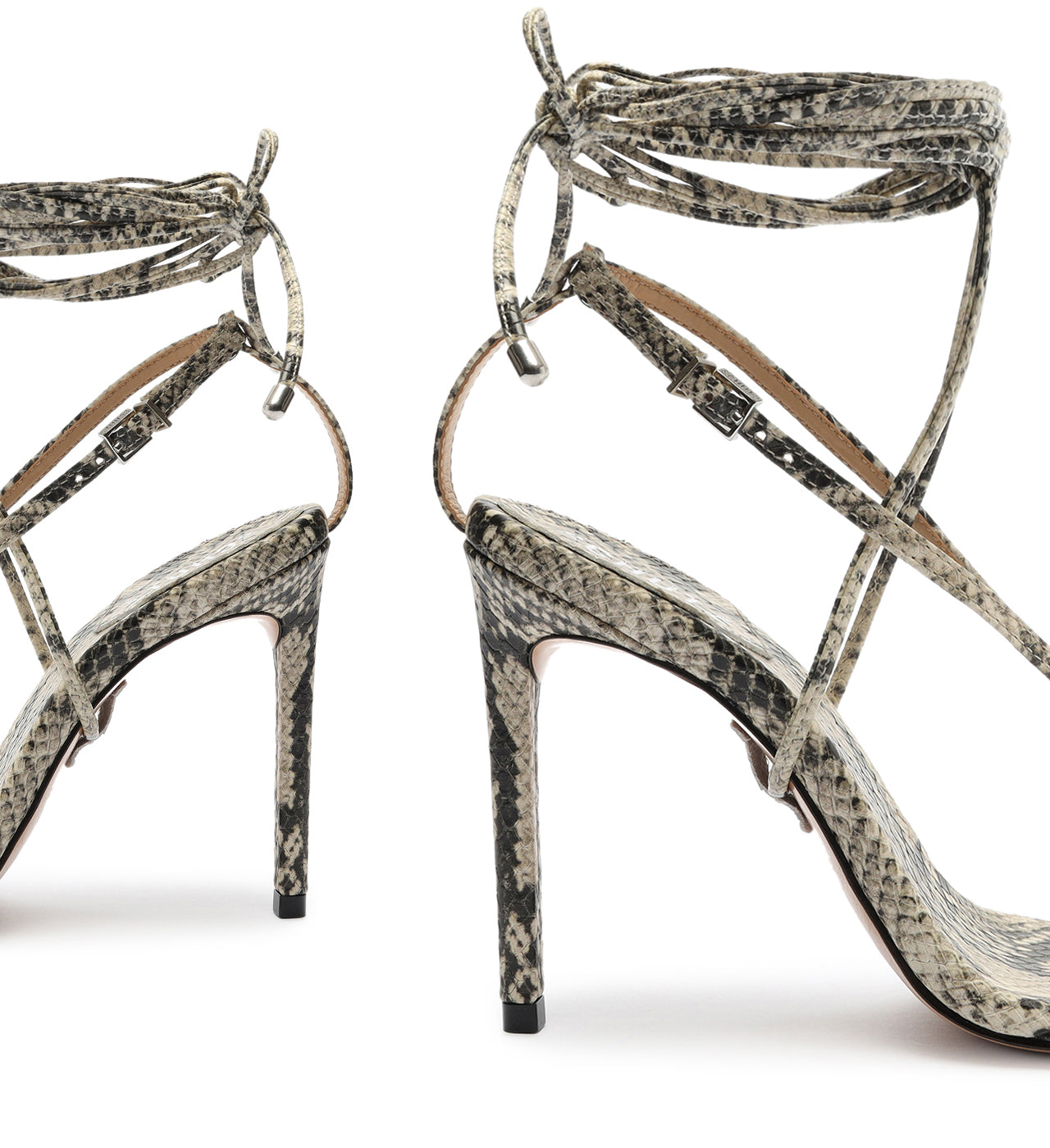 Vikki Snake-Embossed Leather Sandal