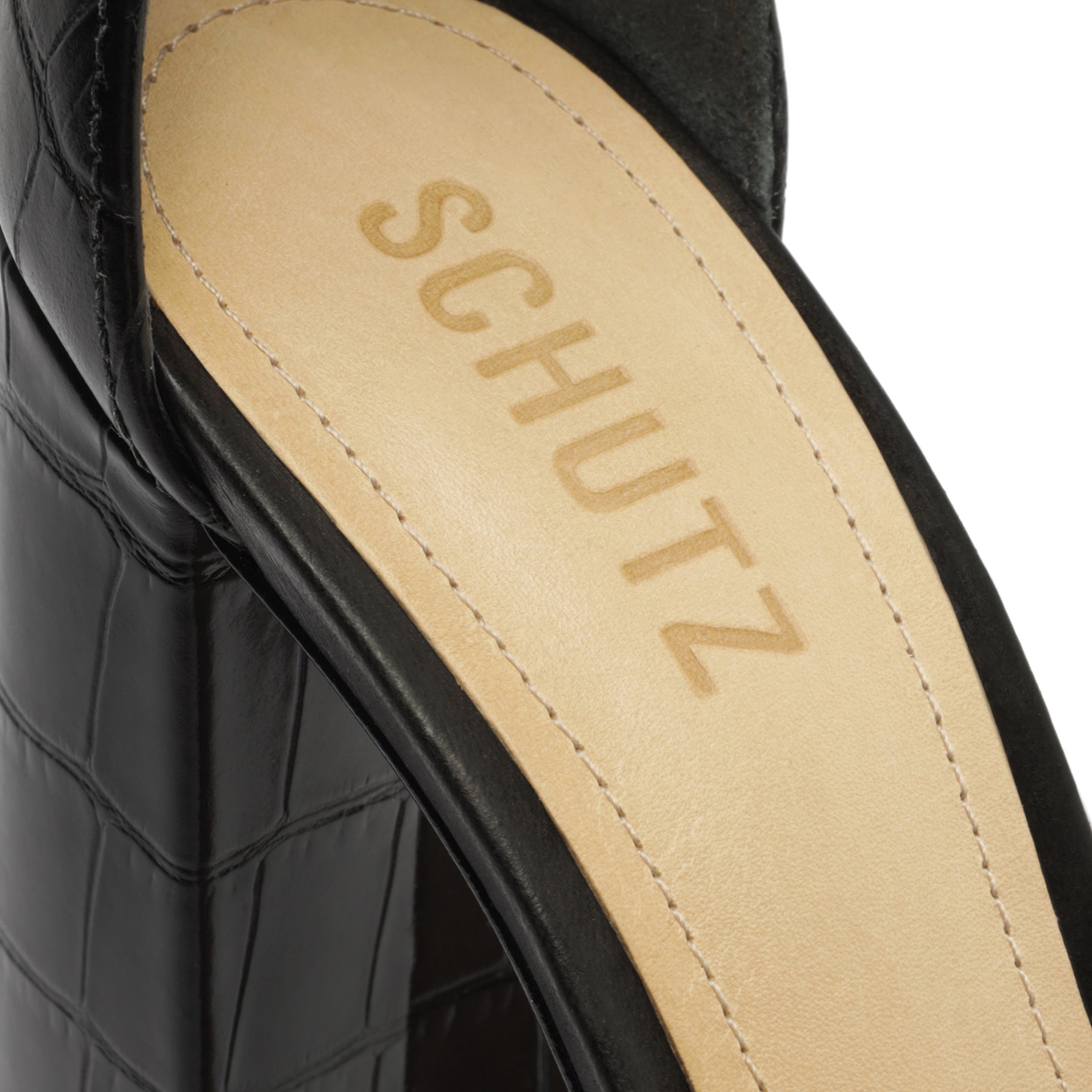 Luann Crocodile-Embossed Leather Pump