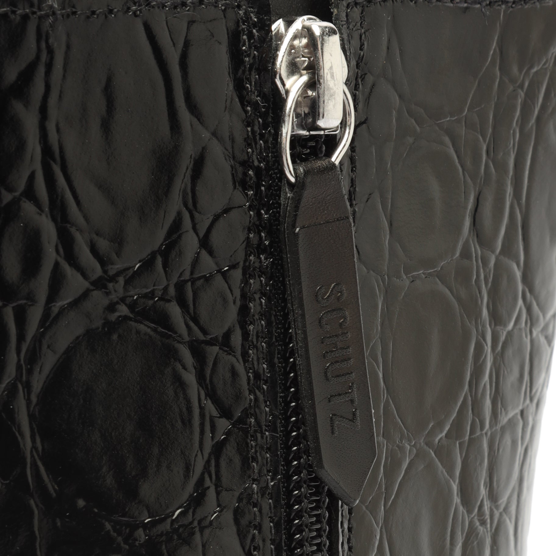 Leighton Crocodile-Embossed Leather Bootie