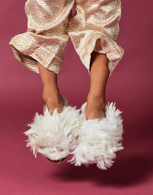 Suri Alpaca Slipper White