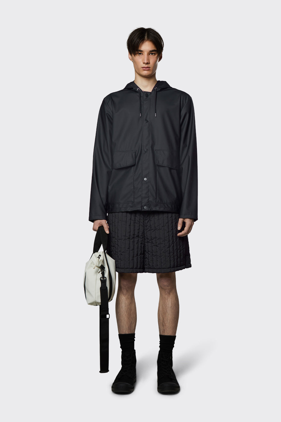 Short Hooded Coat, Black