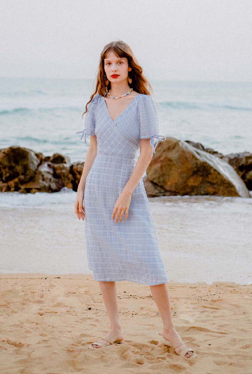 Petite Studio's Lottie Dress in Blue Gingham