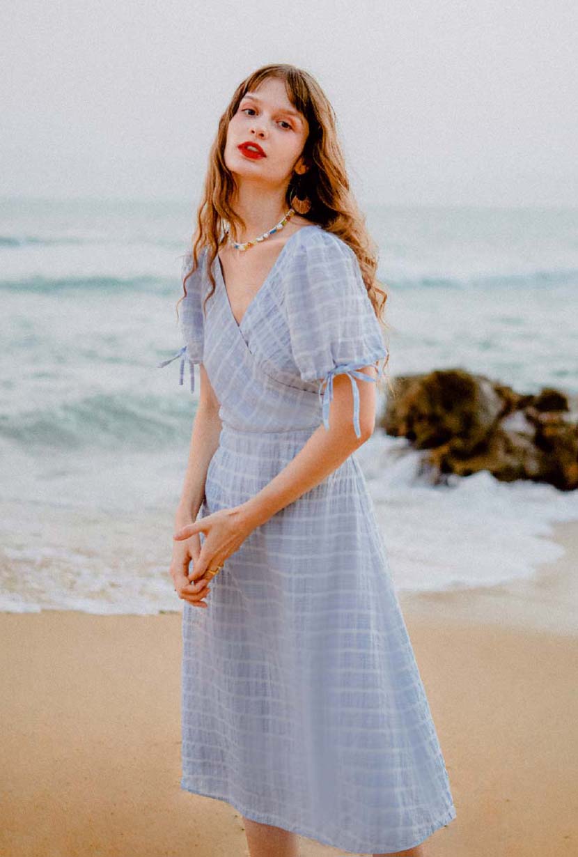 Petite Studio's Lottie Dress in Blue Gingham