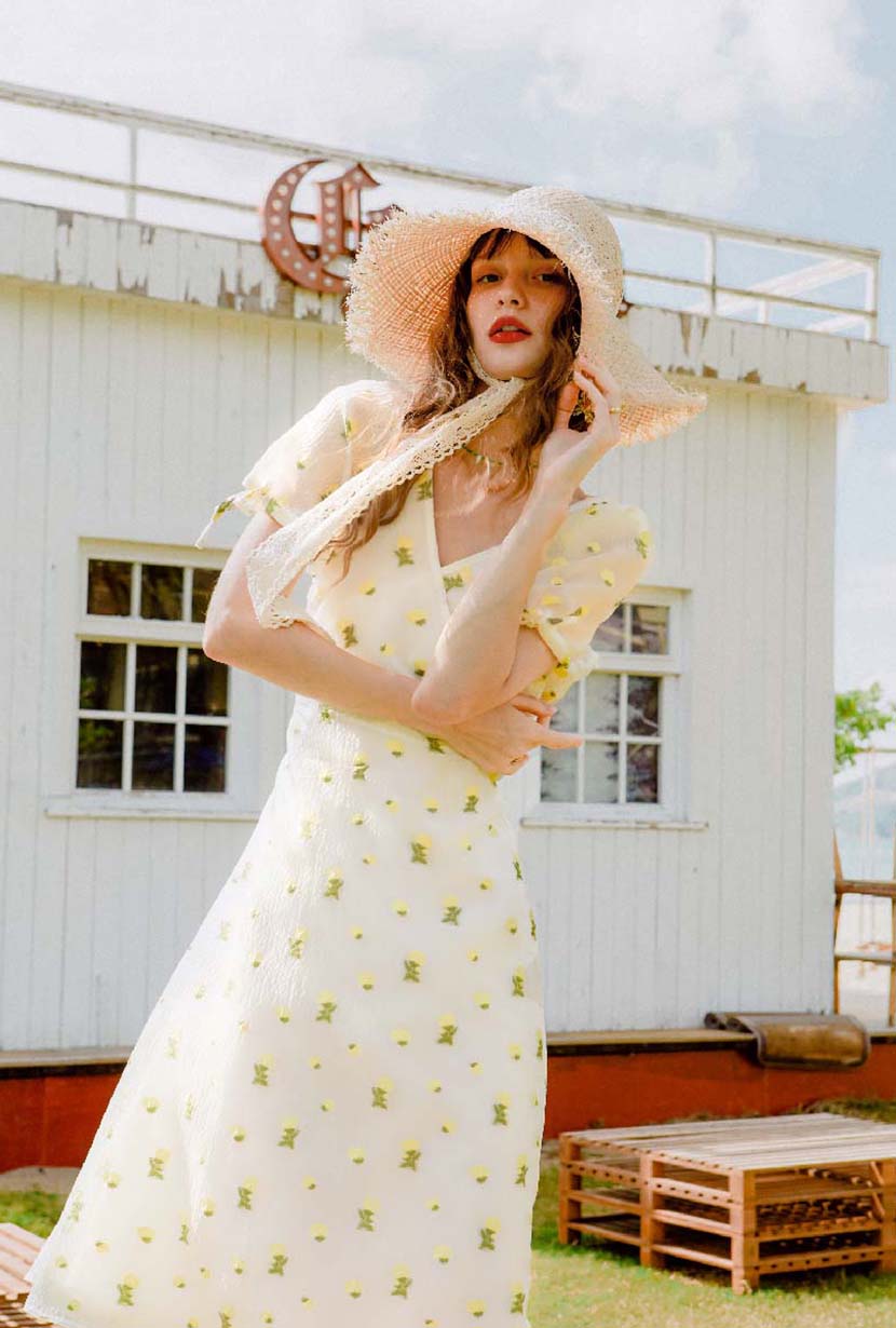 Petite Studio's Lottie Dress in Ivory Organza