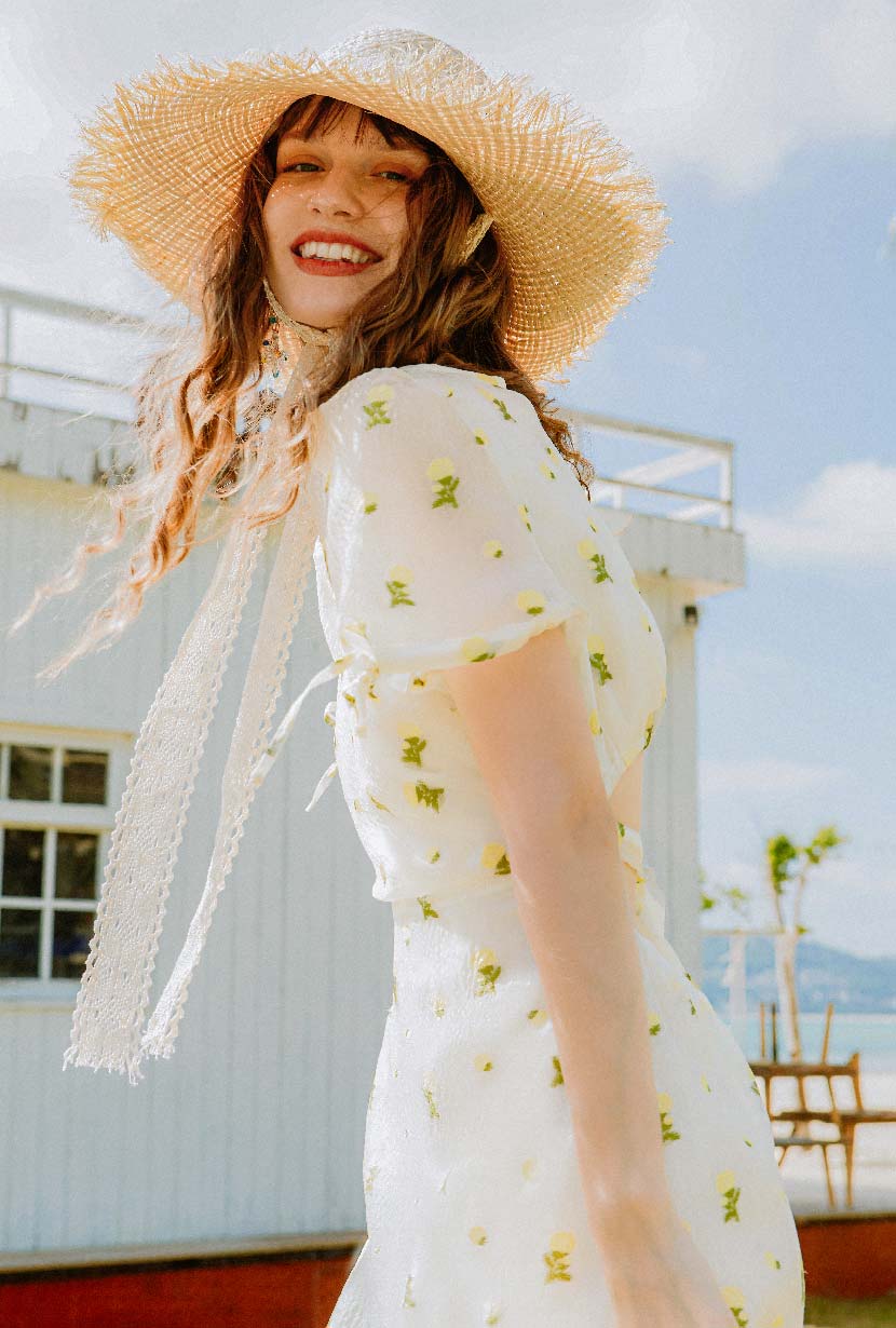 Petite Studio's Lottie Dress in Ivory Organza