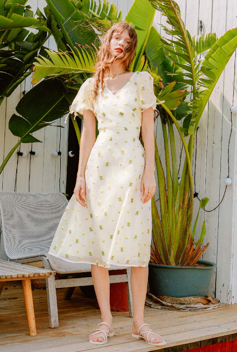 Petite Studio's Lottie Dress in Ivory Organza