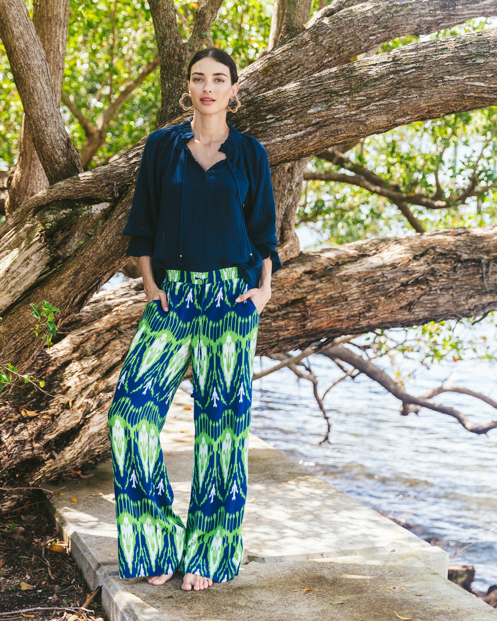 Theodora Pant, Dylan Ikat Denim