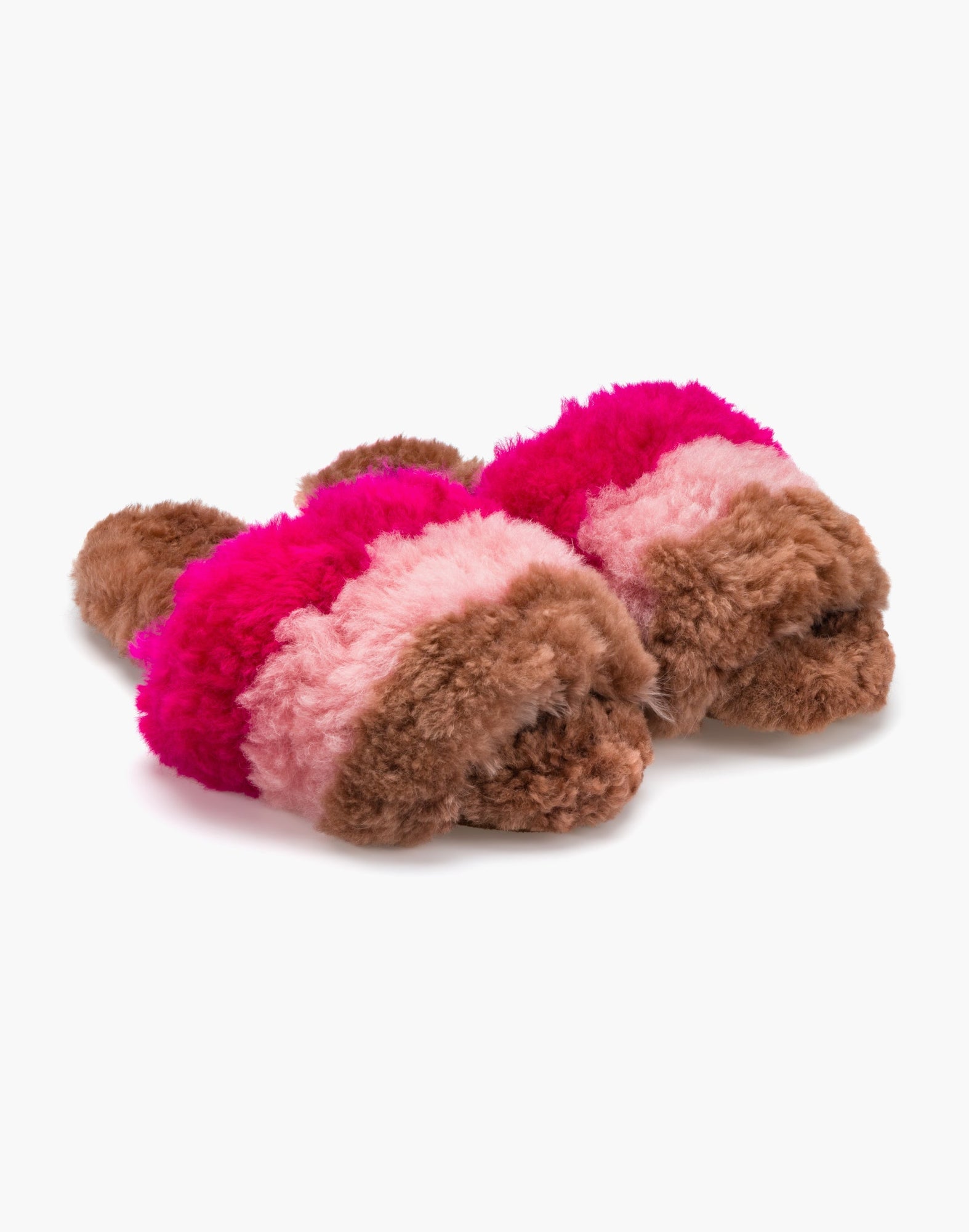 Three Stripe Alpaca Slipper Pink