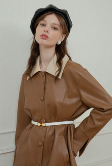 Petite Studio's Sienna Vegan Leather Jacket in Mocha