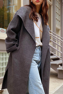 Petite Studio‘s Raven Wool Coat in Charcoal