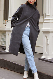 Petite Studio‘s Raven Wool Coat in Charcoal