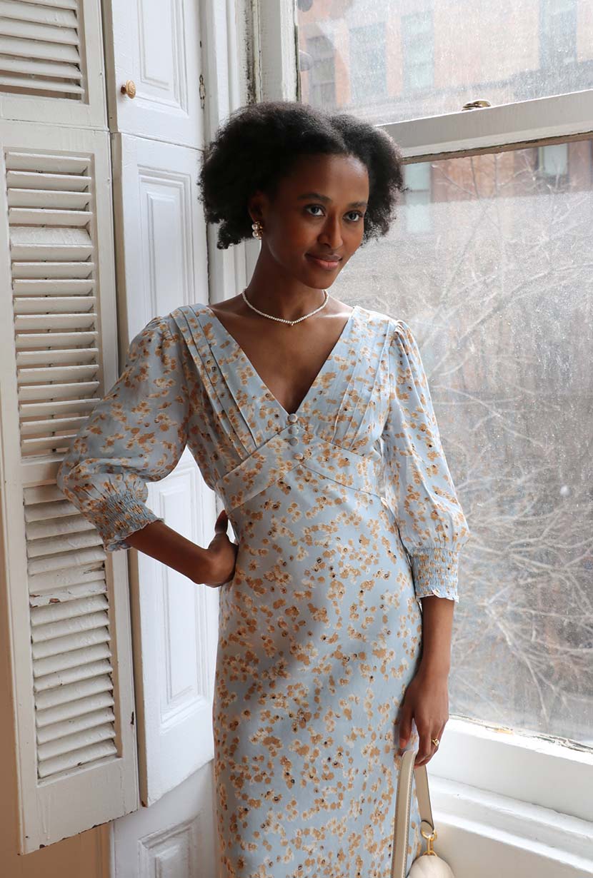 Petite Studio's Gabriella Dress in Blue Floral