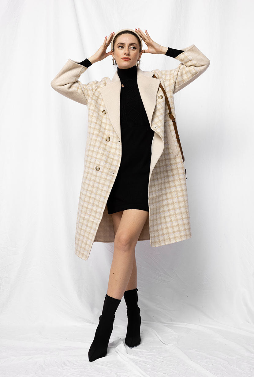 Petite Studio's Teagan Wool Coat in Plaid