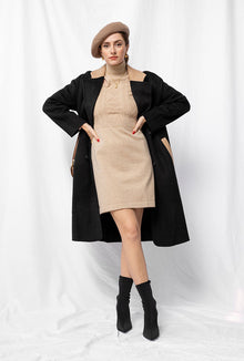 Petite Studio's Teagan Wool Coat in Black and Camel