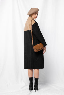Petite Studio's Teagan Wool Coat in Black and Camel