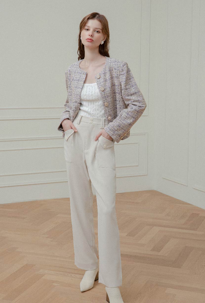 Petite Studio's Leighton Pants in Ivory