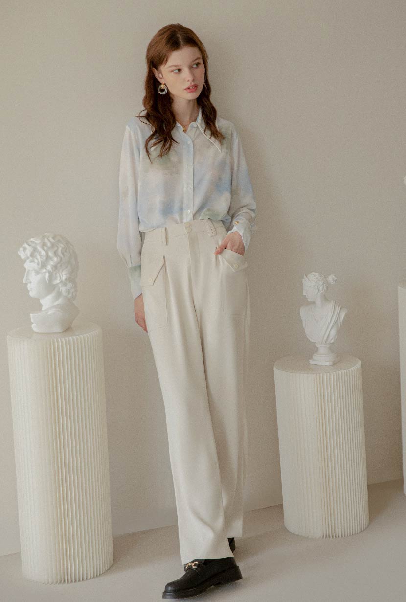Petite Studio's Leighton Pants in Ivory