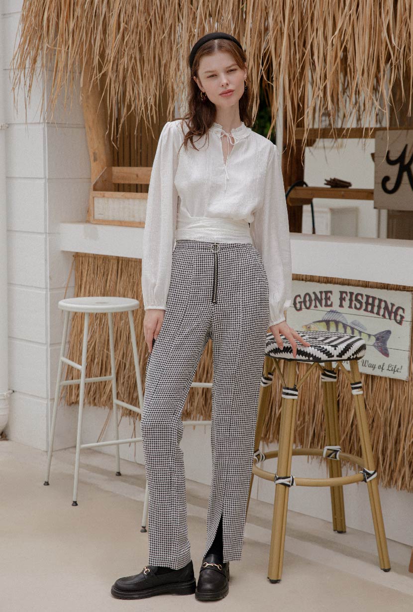 Petite Studio's Addison Pants in Houndstooth
