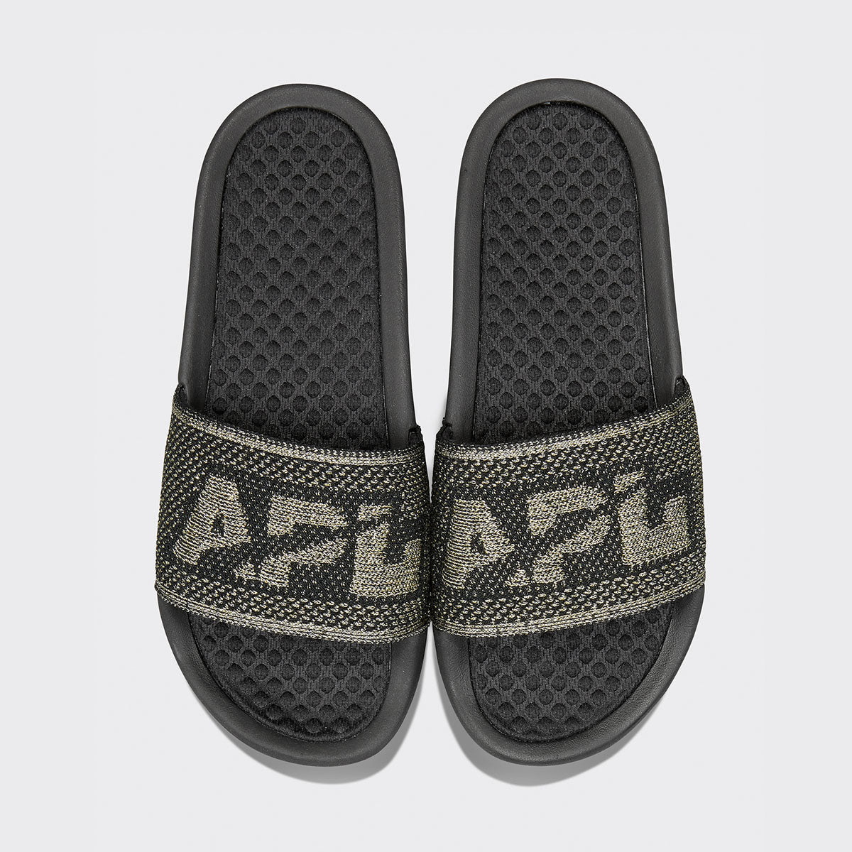 Women's Big Logo TechLoom Slide Black / Gold / Silver