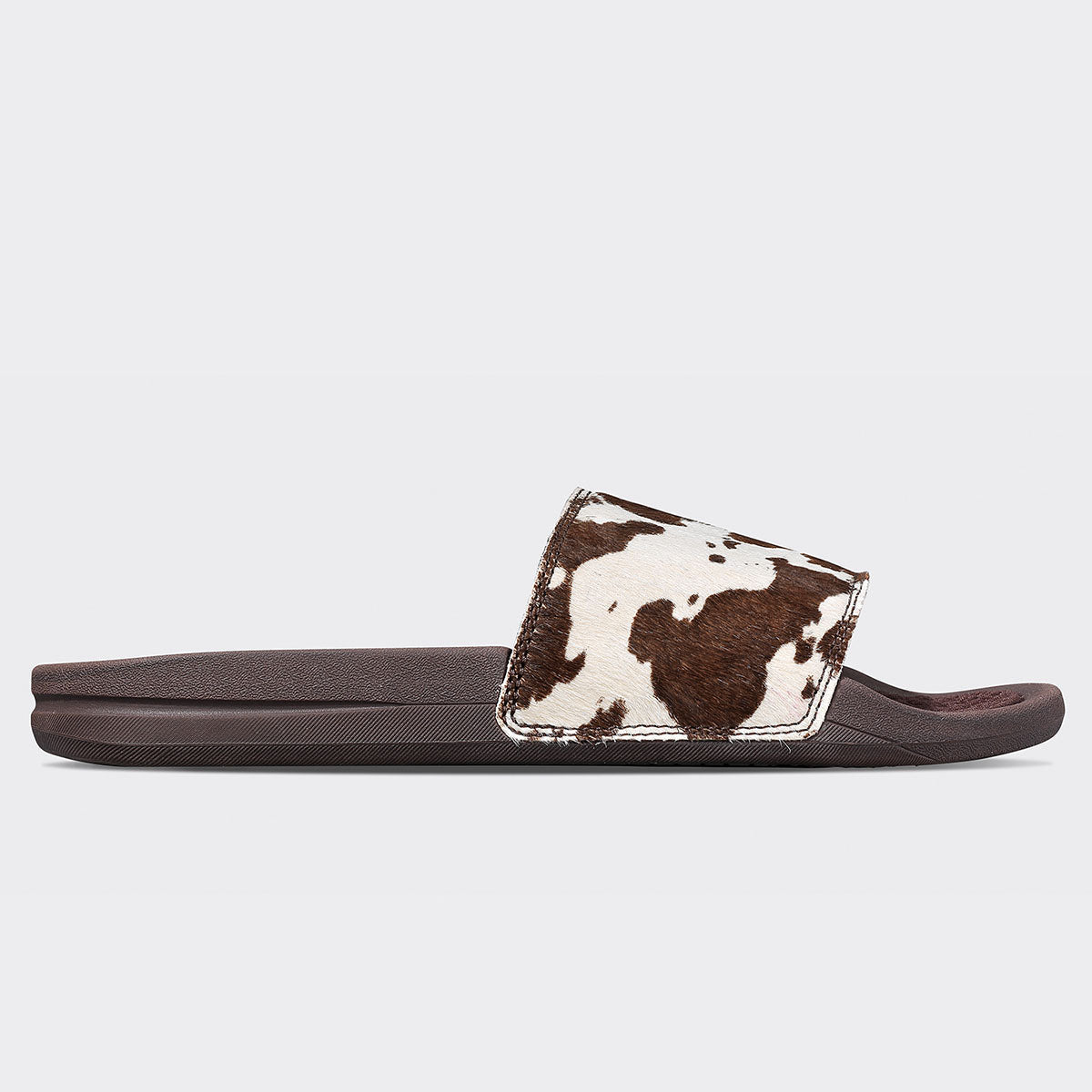 Men's Iconic Slide Deep Brown / White / Cow