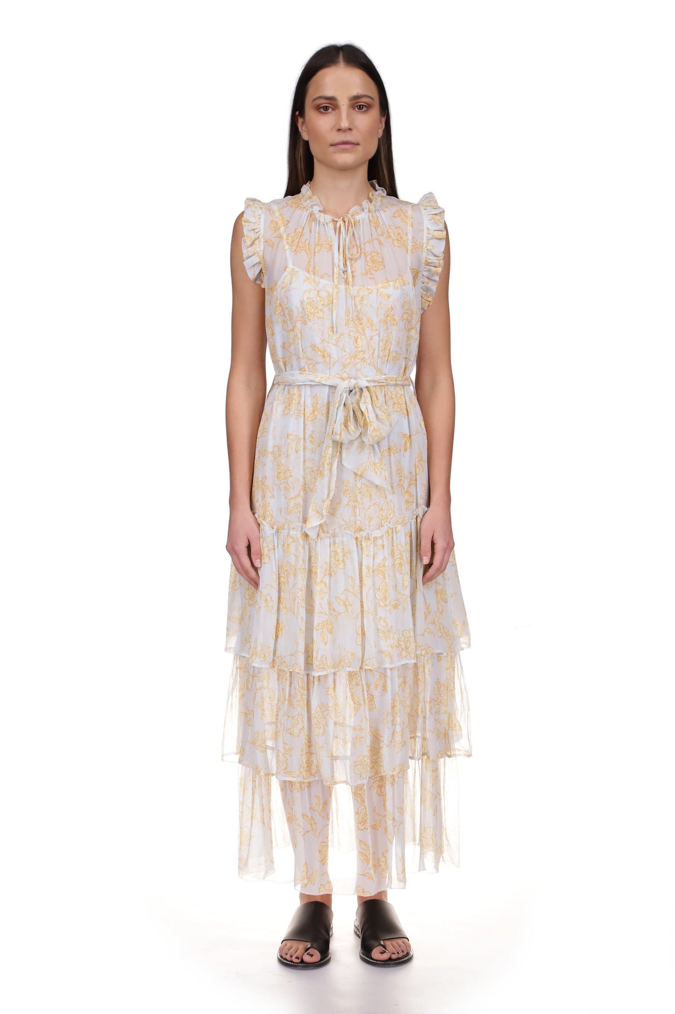 Christian Dress - Yellow Floral