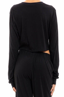 LONG SLEEVE CROPPED T-SHIRT BLACK Shirts Eterne 