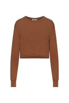 Long Sleeve Cropped T-Shirt Earth TOPS ÉTERNE 