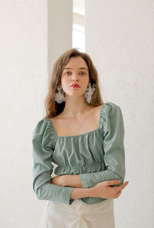 puff sleeve top-square neck-petite fashion-petite girls-Spring 2021-Hilary Top - Mint Green-Petite Studio NYC