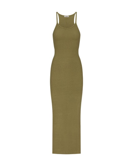 Tank Dress Maxi Olive DRESSES ÉTERNE 