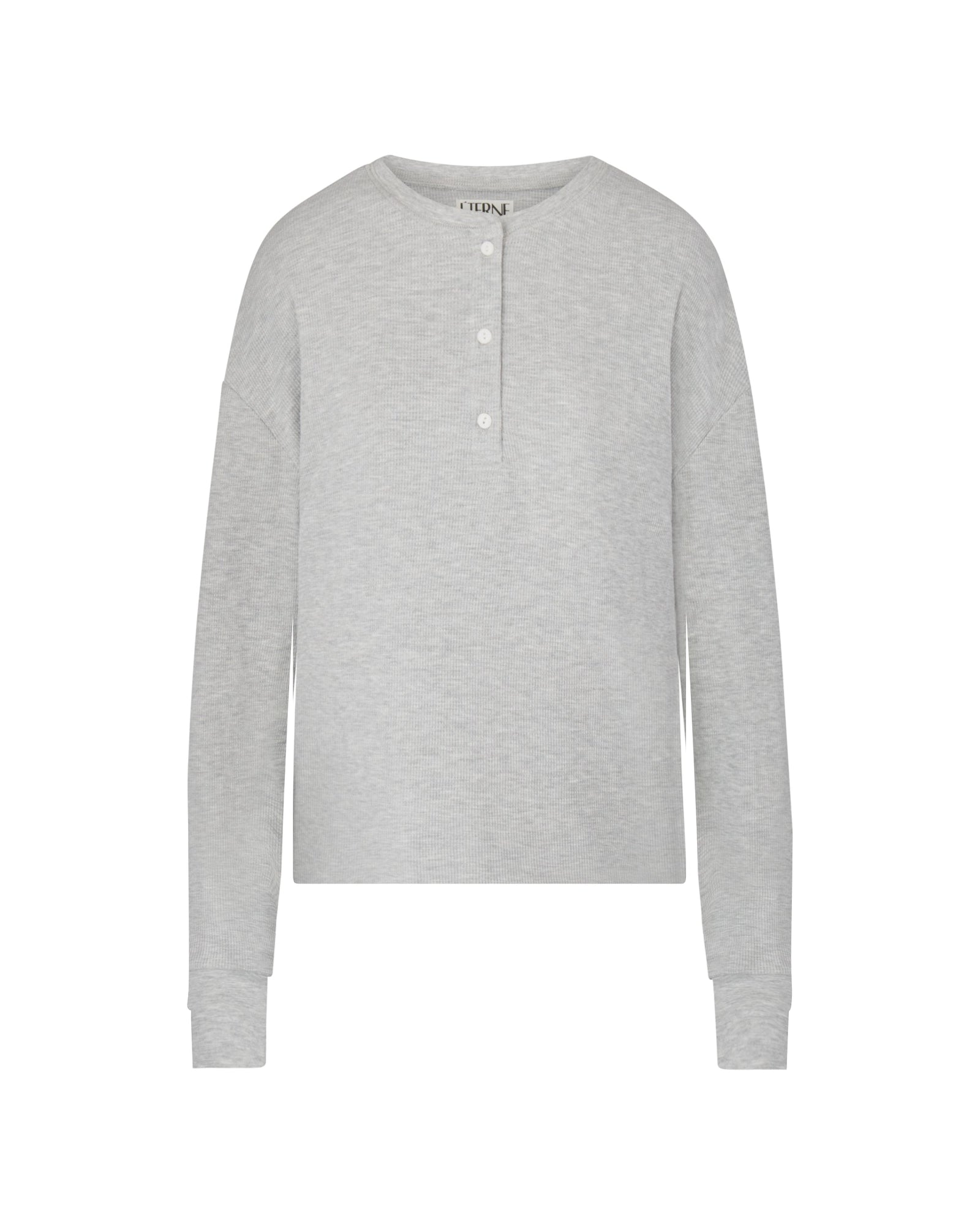 Thermal Henley Heather Grey Tops ÉTERNE 