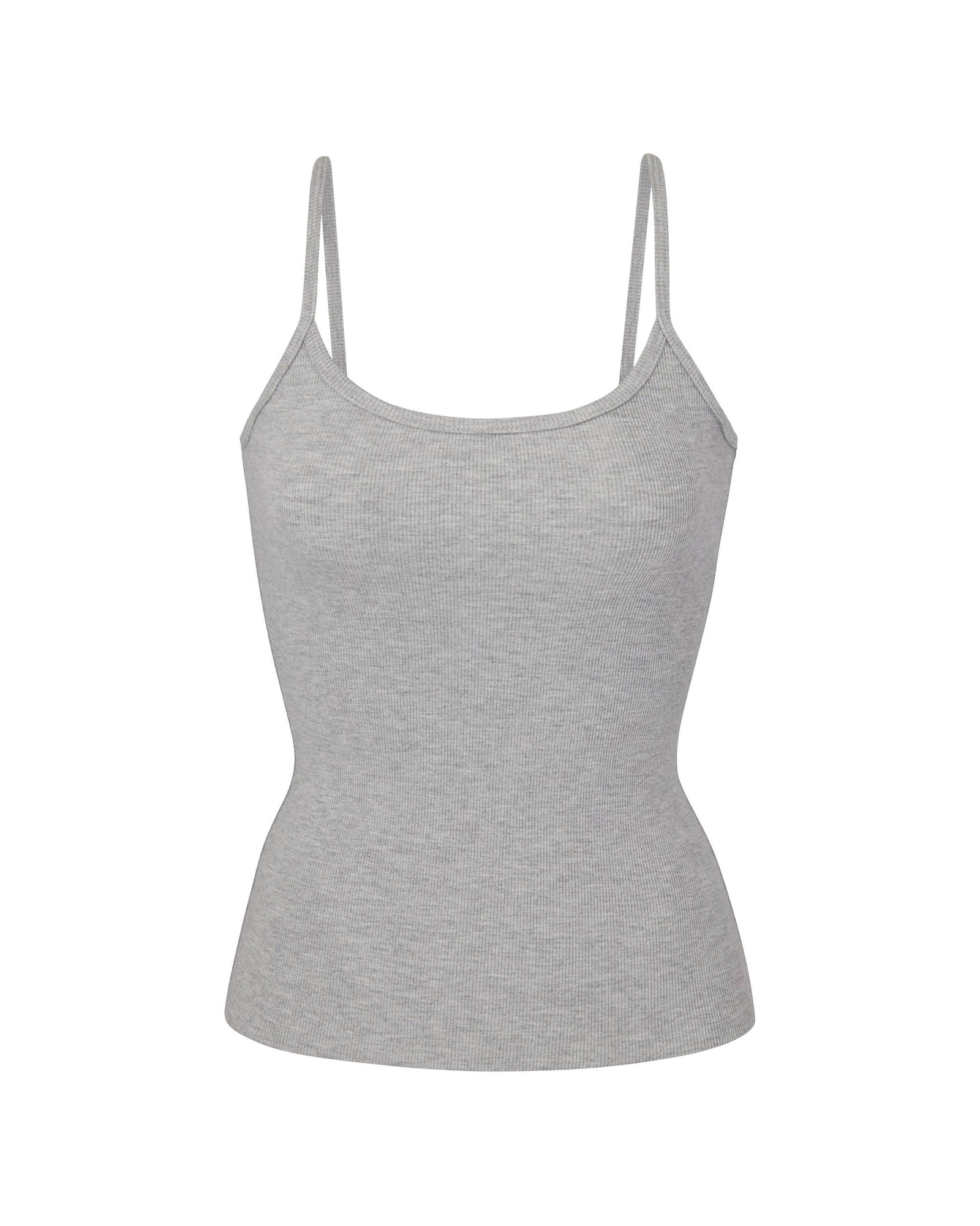 Thin Strap Fitted Tank Heather Grey TANKS ÉTERNE 