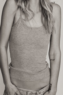 Thin Strap Fitted Tank Heather Grey TANKS ÉTERNE 